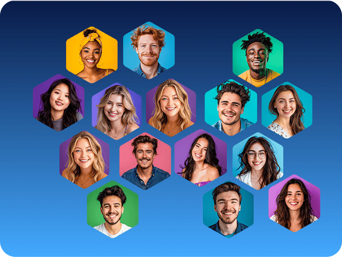 Interface do banco de currículos mostrando perfis de candidatos qualificados